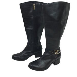 Gorgeous Bandolino Dulla Horsebit Womens 7M Leather Knee High Riding Boots Black